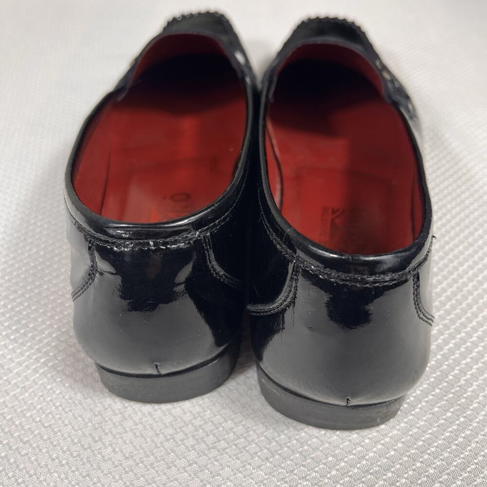 Salvatore Ferragamo Loafers Gancini Square Toe Low Heel Enamel 7.5 SN 4297 - Picture 2 of 10